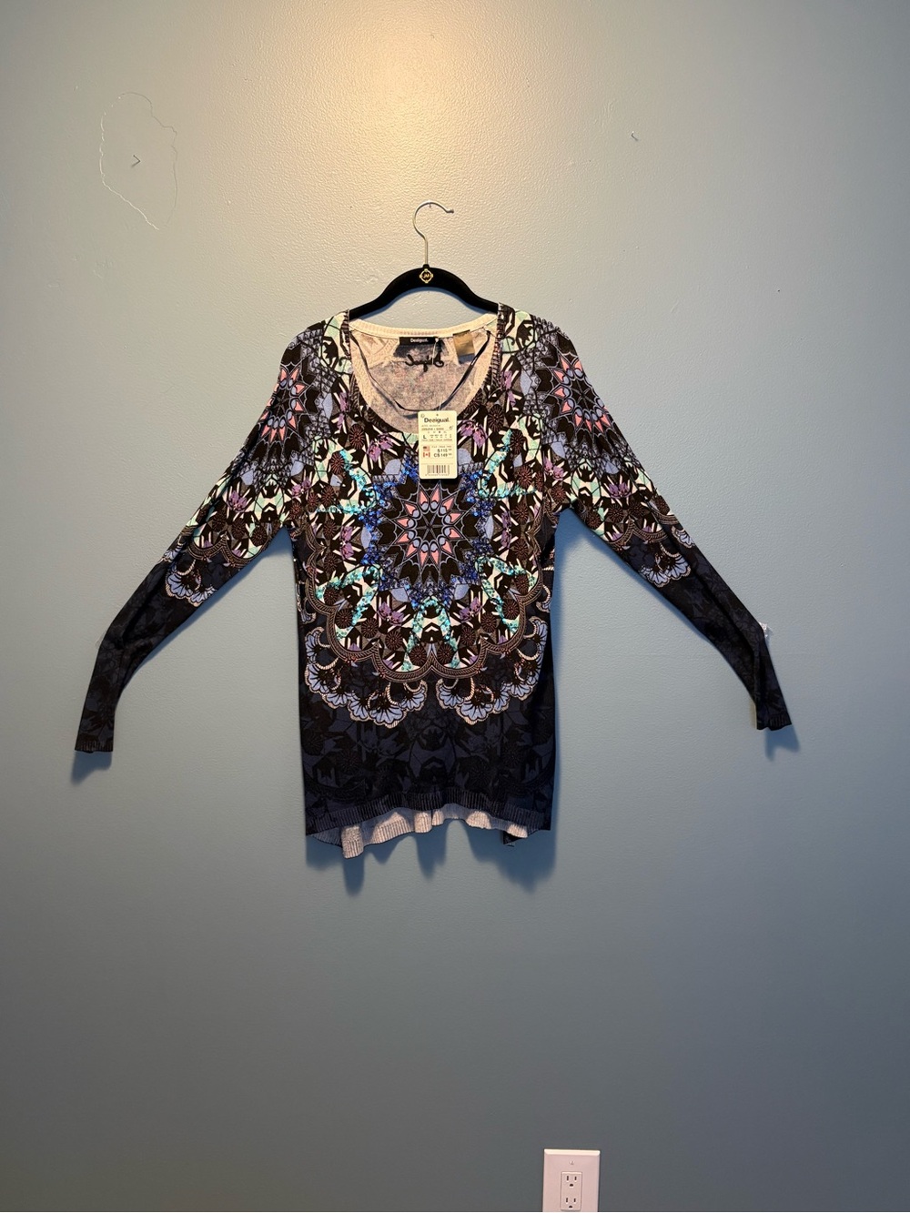 Desigual Long-Sleeve Top with Multicolor Print - Picture 2 of 9